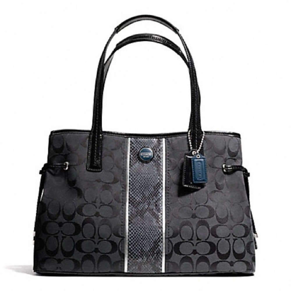 Signature Stripe Python Carryall Bag